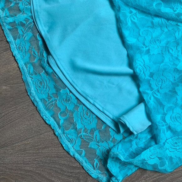 Women's Blue Floral Lace Dress Blouse Tank Top Sleeveless - Picture 12 of 14